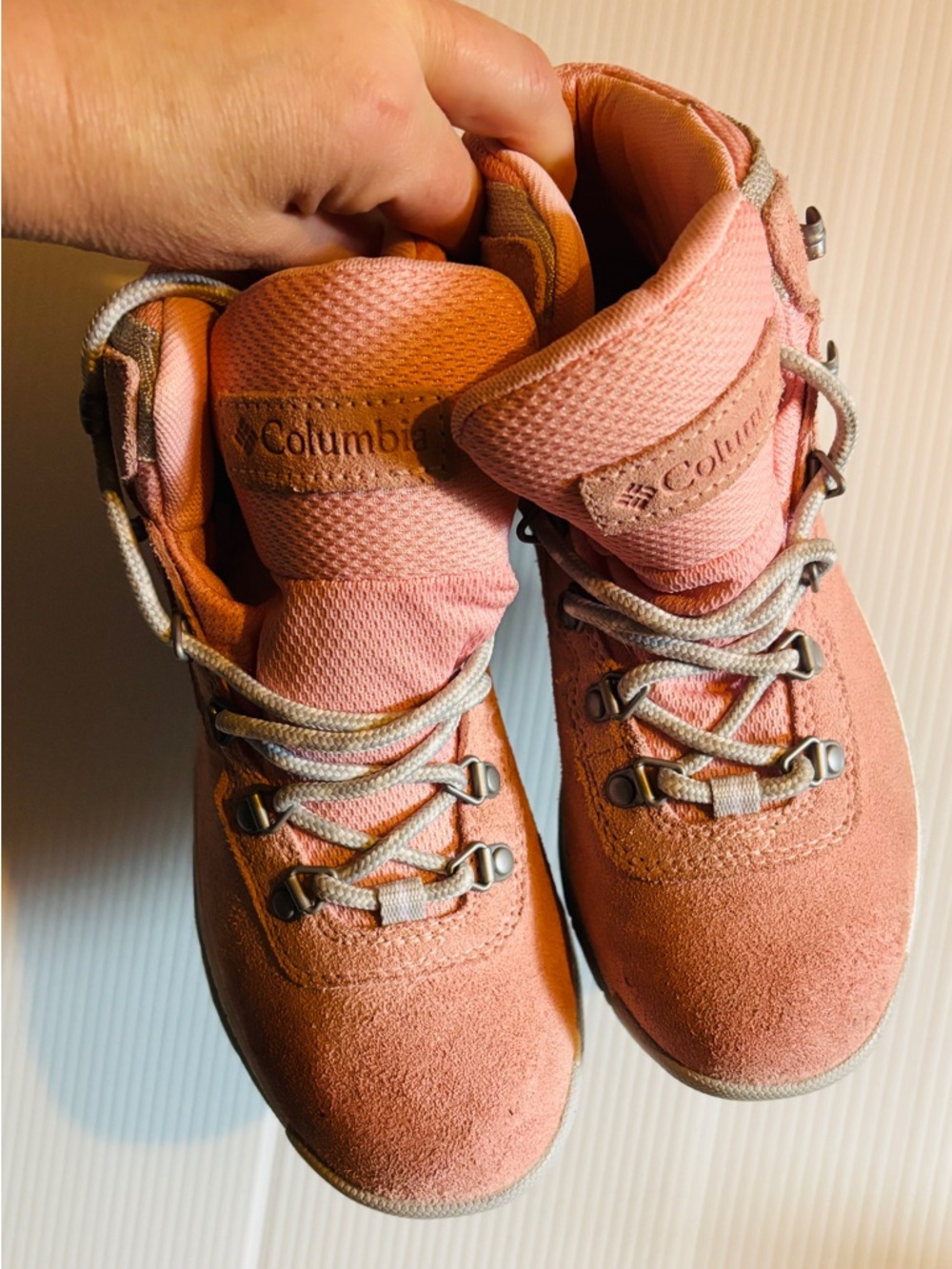 New Columbia Rose-Pink Suede Outdoor hiking Boots size 6 1/2 - Picture 5 of 11